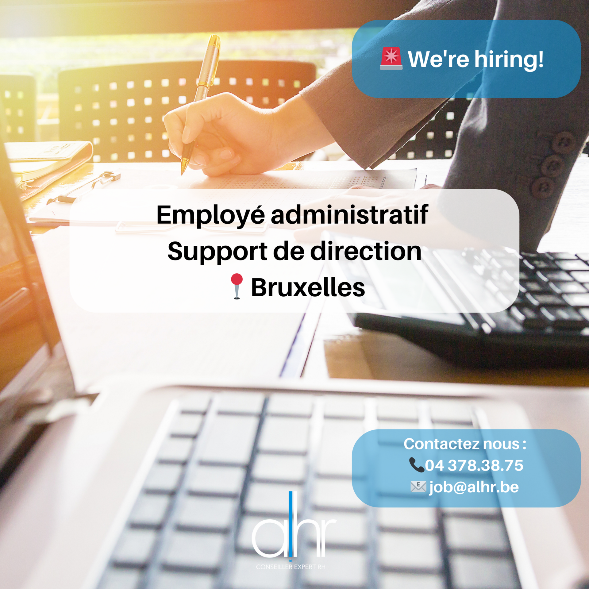 ALHR recrute un employé administratif et support de direction (H/F/X)