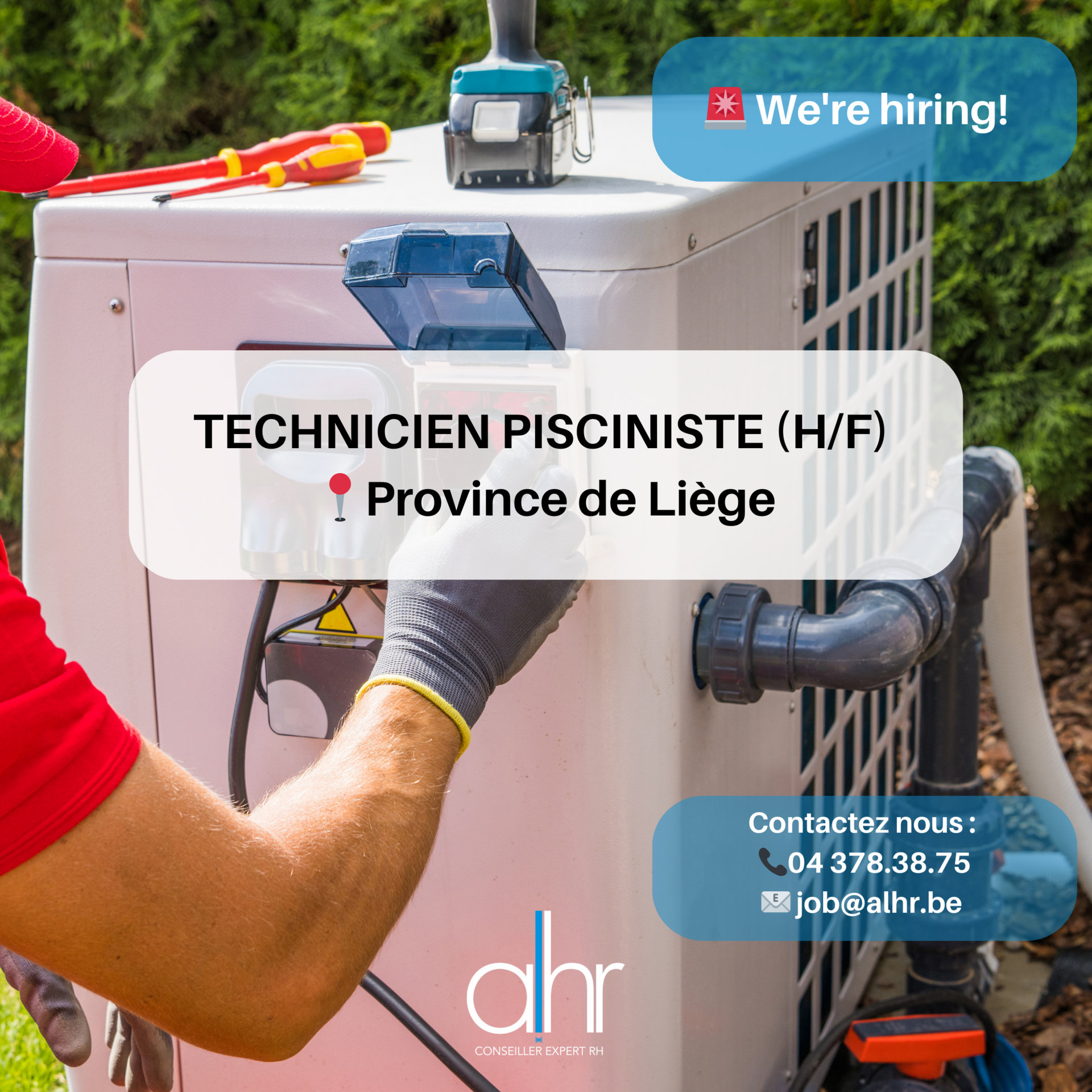 TECHNICIEN PISCINISTE (H/F) – Province de Liège