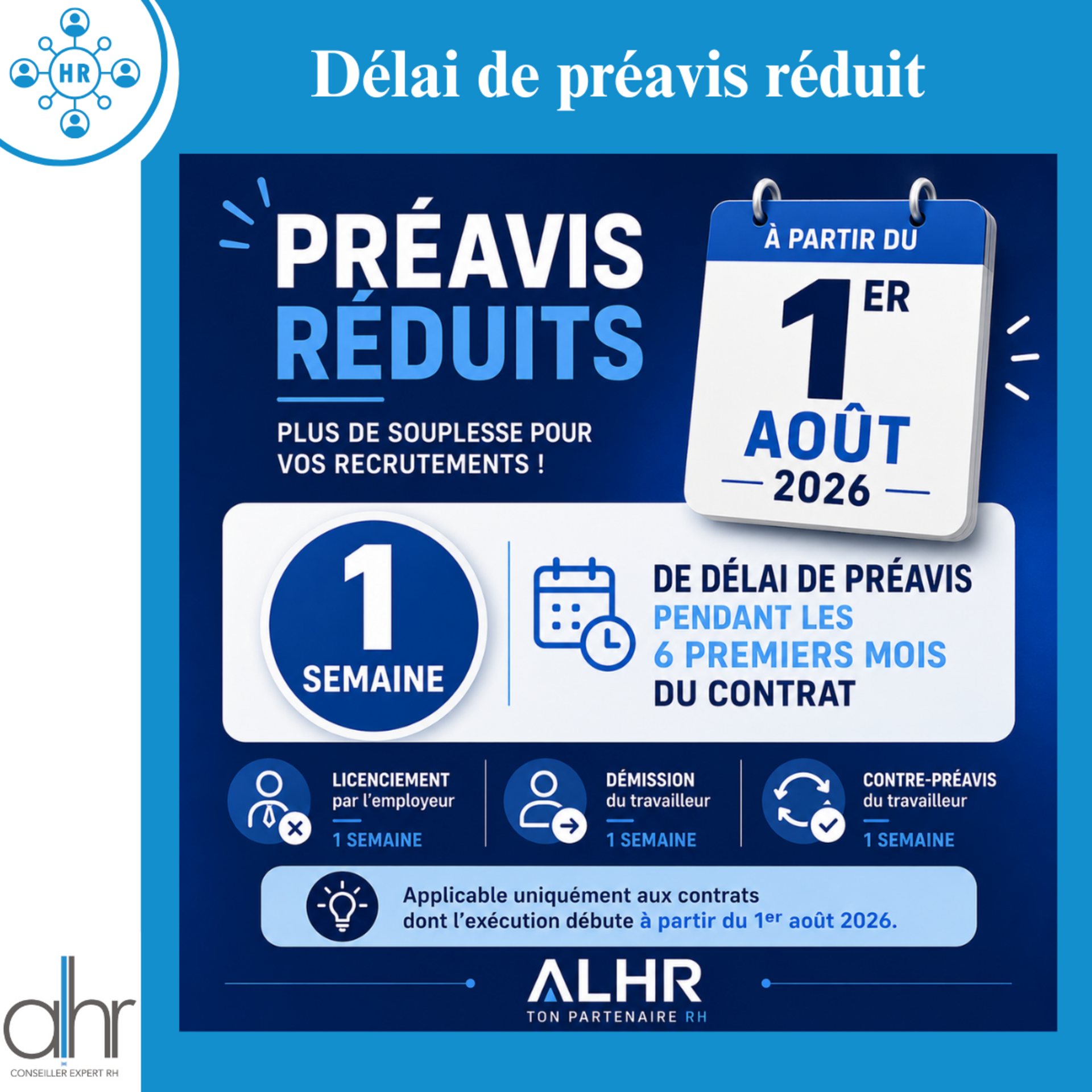 Préavis réduit à 1 semaine : ce qui change depuis le 1er août 2026